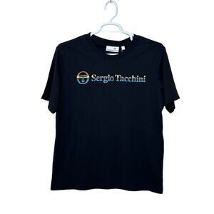 Sergio Tacchini black short sleeves T shirt size Large